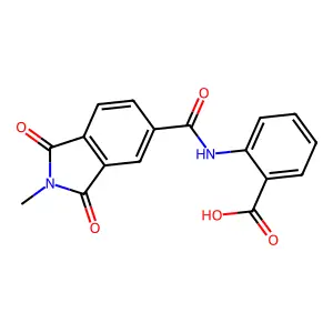 2-{[(2-methyl-1,3-dioxo-2,3-dihydro-1H-isoindol-5-yl)carbonyl]amino}benzoic acid structure