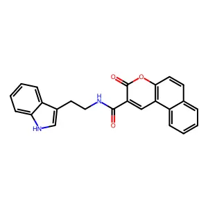 N-[2-(1H-indol-3-yl)ethyl]-3-oxobenzo[f]chromene-2-carboxamide structure