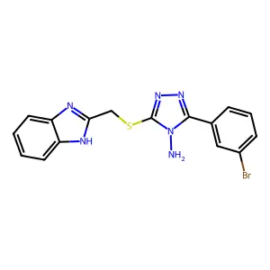 3-(1H-benzimidazol-2-ylmethylsulfanyl)-5-(3-bromophenyl)-1,2,4-triazol-4-amine structure