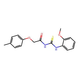 N-[(2-methoxyphenyl)carbamothioyl]-2-(4-methylphenoxy)acetamide structure