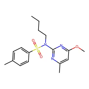 N-butyl-N-(4-methoxy-6-methylpyrimidin-2-yl)-4-methylbenzenesulfonamide structure