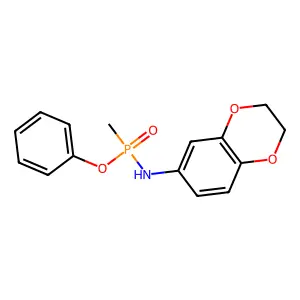 N-[methyl(phenoxy)phosphoryl]-2,3-dihydro-1,4-benzodioxin-6-amine structure