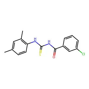 3-chloro-N-[(2,4-dimethylphenyl)carbamothioyl]benzamide structure