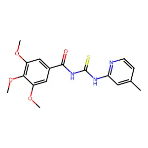 3,4,5-trimethoxy-N-[(4-methylpyridin-2-yl)carbamothioyl]benzamide structure