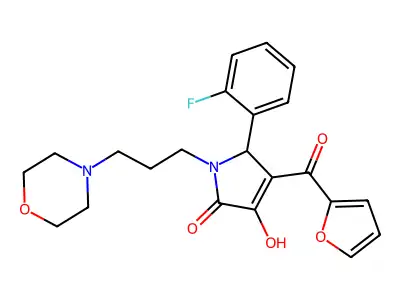 5-(2-fluorophenyl)-4-(2-furoyl)-3-hydroxy-1-(3-morpholin-4-ylpropyl)-1,5-dihydro-2H-pyrrol-2-one structure