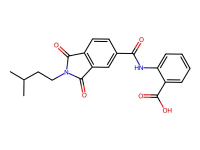 2-(2-Isopentyl-1,3-dioxoisoindoline-5-carboxamido)benzoic acid structure