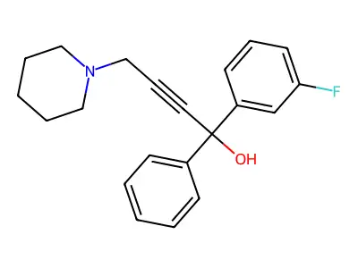 1-(3-Fluorophenyl)-1-phenyl-4-piperidin-1-ylbut-2-yn-1-ol structure