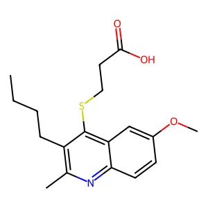 3-(3-Butyl-6-methoxy-2-methylquinolin-4-yl)sulfanylpropanoic acid structure