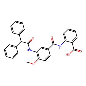 2-(3-Diphenylacetylamino-4-methoxy-benzoylamino)-benzoic acid structure
