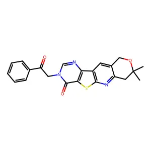 8,8-dimethyl-3-(2-oxo-2-phenylethyl)-7,8-dihydro-3H-pyrano[3'',4'':5',6']pyrido[3',2':4,5]thieno[3,2-d]pyrimidin-4(10H)-one structure