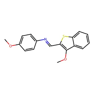 Benzenamine, 4-methoxy-N-[(3-methoxybenzo[b]thien-2-yl)methylene]- structure