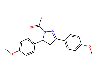 1-[3,5-Bis(4-methoxyphenyl)-3,4-dihydropyrazol-2-yl]ethanone structure
