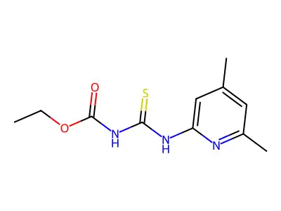 Carbamic acid, (((4,6-dimethyl-2-pyridinyl)amino)thioxomethyl)-, ethyl ester structure