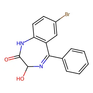 7-Bromo-3-hydroxy-5-phenyl-1,3-dihydro-2H-1,4-benzodiazepin-2-one structure