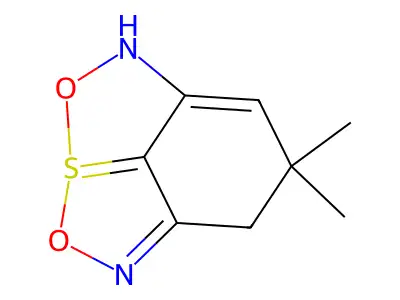 4,4-Dimethyl-1,7-dioxa-2,6-diaza-7a-thia-3H,5H-benzo(cd)pentalene structure