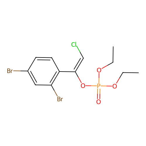 Phosphoric acid, 2-chloro-1-(2,4-dibromophenyl)vinyl diethyl ester structure