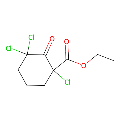 Ethyl 1,3,3-trichloro-2-oxocyclohexane-1-carboxylate structure