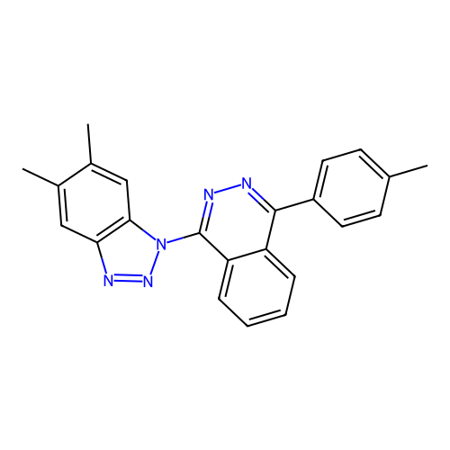 1-(5,6-dimethyl-1H-1,2,3-benzotriazol-1-yl)-4-(4-methylphenyl)phthalazine structure