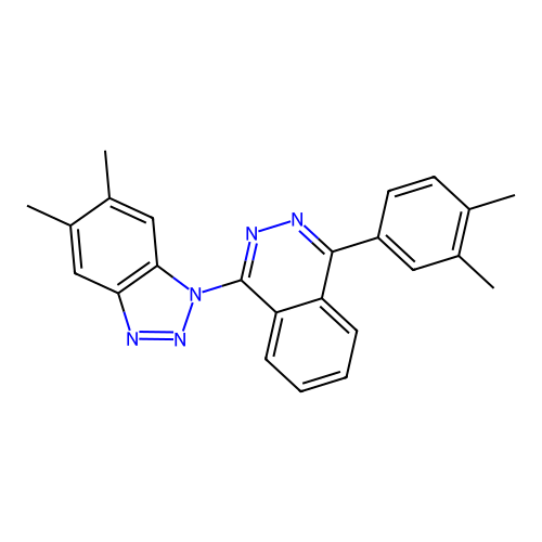 1-(5,6-dimethyl-1H-1,2,3-benzotriazol-1-yl)-4-(3,4-dimethylphenyl)phthalazine structure