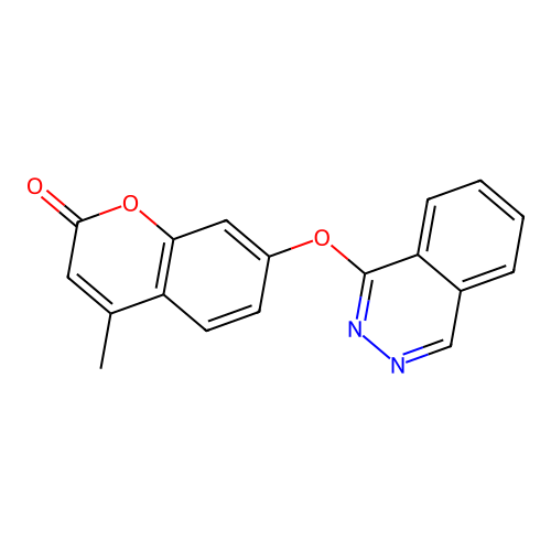 4-methyl-7-(phthalazin-1-yloxy)-2H-chromen-2-one structure