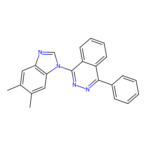 1-(5,6-dimethyl-1H-benzimidazol-1-yl)-4-phenylphthalazine structure
