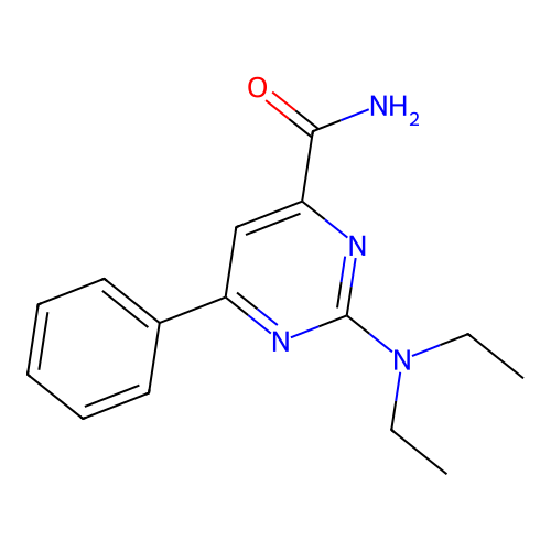 2-(Diethylamino)-6-phenylpyrimidine-4-carboxamide structure