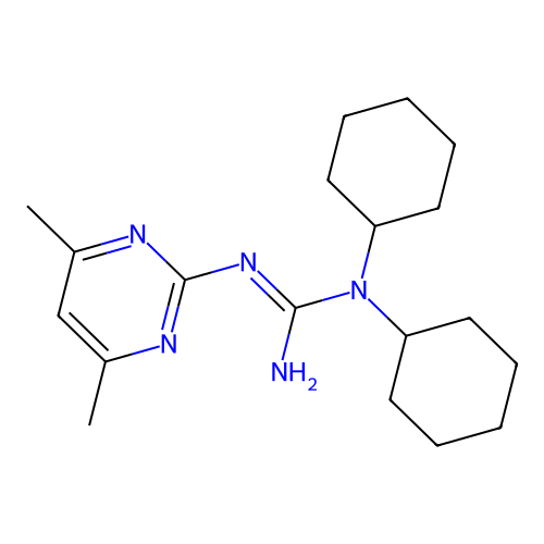 1,1-Dicyclohexyl-3-(4,6-dimethylpyrimidin-2-yl)guanidine structure