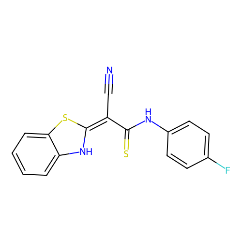 2-(1,3-Benzothiazol-2-yl)-3-[(4-fluorophenyl)amino]-3-sulfanylprop-2-enenitrile structure