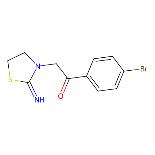 1-(4-Bromophenyl)-2-(2-imino-1,3-thiazolidin-3-yl)ethanone structure