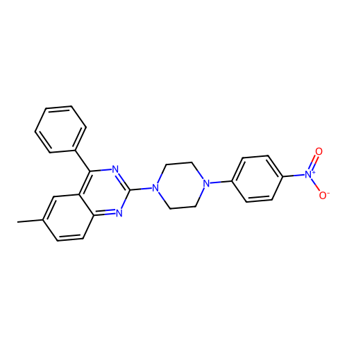 6-Methyl-2-[4-(4-nitrophenyl)piperazin-1-yl]-4-phenylquinazoline structure