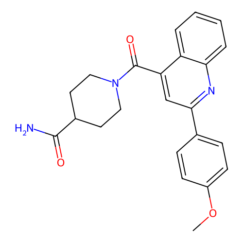 1-(2-(4-Methoxyphenyl)quinoline-4-carbonyl)piperidine-4-carboxamide structure