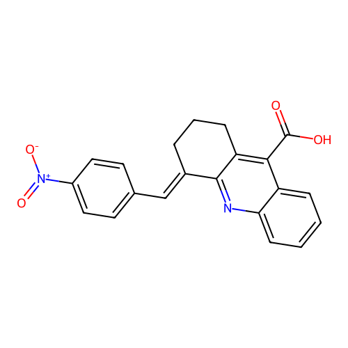 4-[(4-Nitrophenyl)methylidene]-1,2,3,4-tetrahydroacridine-9-carboxylic acid structure