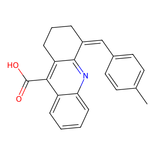4-[(4-Methylphenyl)methylidene]-1,2,3,4-tetrahydroacridine-9-carboxylic acid structure