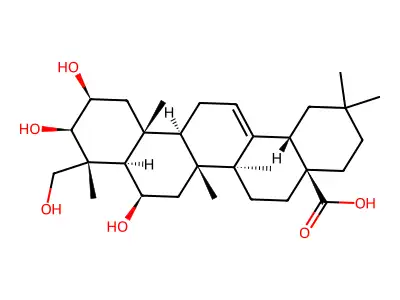 2,3,6,23-四羟基齐墩果-12-烯-28-酸 structure
