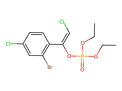 [1-(2-Bromo-4-chlorophenyl)-2-chloroethenyl] diethyl phosphate structure