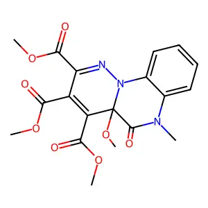 6H-Pyridazino[1,6-a]quinoxaline-2,3,4-tricarboxylic acid, 4a,5-dihydro-4a-methoxy-6-methyl-5-oxo-, trimethyl ester structure