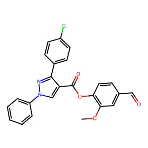 (4-Formyl-2-methoxyphenyl) 3-(4-chlorophenyl)-1-phenylpyrazole-4-carboxylate structure