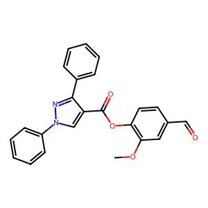 (4-Formyl-2-methoxyphenyl) 1,3-diphenylpyrazole-4-carboxylate structure