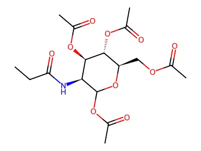 1,3,4,6-tetra-O-acetyl-2-deoxy-2-(propanoylamino)hexopyranose structure
