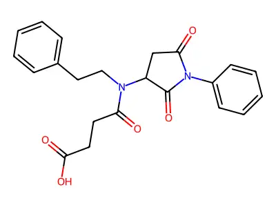 4-((2,5-Dioxo-1-phenylpyrrolidin-3-yl)(phenethyl)amino)-4-oxobutanoic acid structure