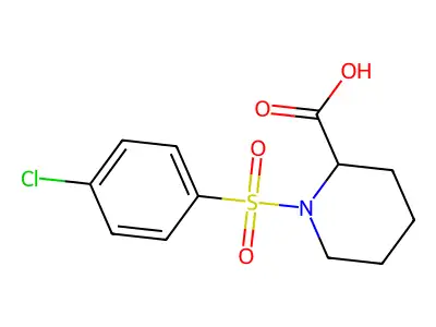 1-((4-Chlorophenyl)sulfonyl)piperidine-2-carboxylic acid structure