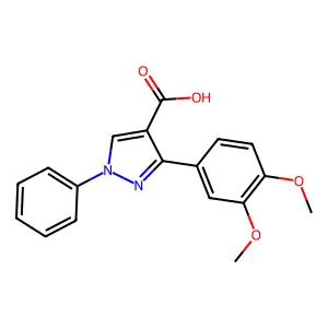 3-(3,4-dimethoxyphenyl)-1-phenyl-1H-pyrazole-4-carboxylic acid structure