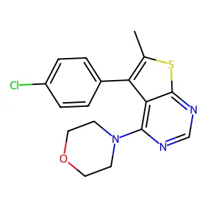4-(5-(4-Chlorophenyl)-6-methylthieno[2,3-d]pyrimidin-4-yl)morpholine structure