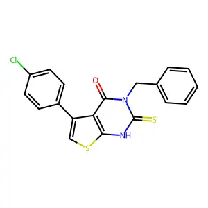 3-benzyl-5-(4-chlorophenyl)-2-thioxo-2,3-dihydrothieno[2,3-d]pyrimidin-4(1H)-one structure