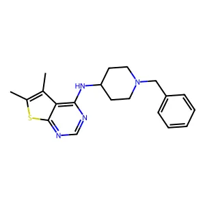 N-(1-benzylpiperidin-4-yl)-5,6-dimethylthieno[2,3-d]pyrimidin-4-amine structure