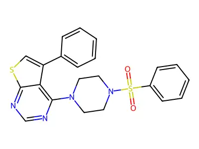 4-(4-Benzenesulfonyl-piperazin-1-yl)-5-phenyl-thieno[2,3-d]pyrimidine structure