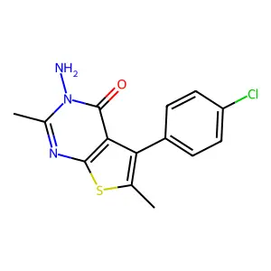3-amino-5-(4-chlorophenyl)-2,6-dimethylthieno[2,3-d]pyrimidin-4(3H)-one structure