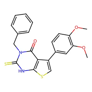 3-benzyl-5-(3,4-dimethoxyphenyl)-2-thioxo-2,3-dihydrothieno[2,3-d]pyrimidin-4(1H)-one structure