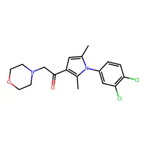 1-(1-(3,4-dichlorophenyl)-2,5-dimethyl-1H-pyrrol-3-yl)-2-morpholinoethanone structure