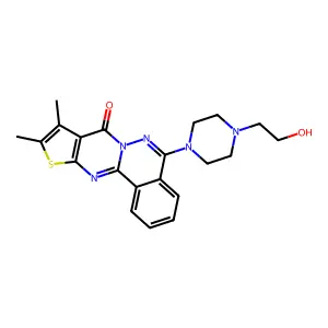 8-[4-(2-hydroxyethyl)piperazin-1-yl]-13,14-dimethyl-15-thia-9,10,17-triazatetracyclo[8.7.0.0^{2,7}.0^{12,16}]heptadeca-1(17),2(7),3,5,8,12(16),13-heptaen-11-one structure